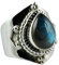 Navya Craft Labradorit-Ring, handgefertigter Statement-Versprechensring aus 925er Sterlingsilber, natürlicher Labradorit-Edelstein in Birnenform, Boho-Schmuck, Februar-Geburtsstein, Geschenk für Sie