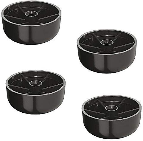 Gedotec Möbelfuß rund Möbelgleiter Kunststoff Bodengleiter für Orlita | Boden-Gleiter mit Höhe: 25 mm | Sofa-Fuß-Ø 50 mm | Kunststoff schwarz | Made IN Germany | 4 Stück - Kommoden-Füße zum Schrauben