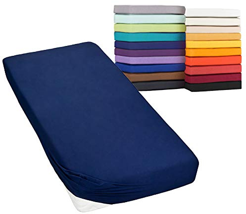 Moon-Classic Spannbettlaken Boxspringbett Wasserbett Spannbetttuch Matratzen 160g/²m 120x200-120x220 dunkelblau