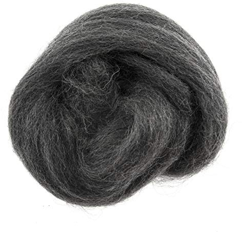 Trimits Natural Felting Roving Wool, Melange Grey, 10 g