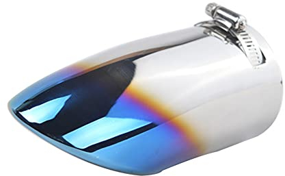 iSpchen Auto Auspuff Endrohr 76mm Edelstahl Auspuffrohr Schalldämpfer Endrohrblende Auspuffendrohr Auspuff Blende Endschalldämpfer Endrohr Auspuffblende,Blau