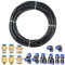 HUAZIZ 10 Meter PU Pneumatikschlauch Pneumatic Polyurethane Schlauch Flexibel Druckluftschlauch Außen 8mm x Innen 5mm Black, mit 8 Stück Pneumatikverbinder Air Push-Schnellkupplungen (Y/T/L/I förmig)