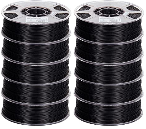 Kohlefasergefülltes Nylon Filament PA-CF 1,75 mm 3D-Drucker Filament, 75% Nylon gekoppelt mit 25% Kohlefaser, 1 kg 2,2 LBS Spule-Schwarz 10kg_1,75 mm