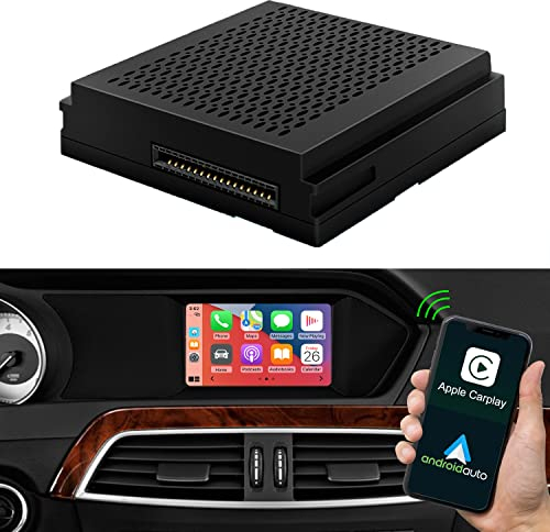 Road Top Wireless Carplay/Android Auto Adapter für Mercedes Benz C/E/CLA/GLA/GLK/CLS/ML/GL/GLK/SLK 2012-2015 Jahr mit NTG4.5, für Apple Carplay/Bluetooth/Mirror Link/Siri Voice/DVR and Camera