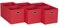 Household Essentials, Red 6 Pack Fabric Storage Bins with Handle