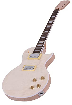 Dounan LP Stil unvollendete elektrische Gitarre DIY Kit Set Mahagoni Körper & Hals Rose Holz Griffbrett