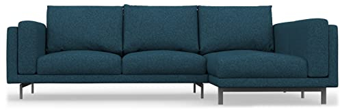 comfortly Nockeby 2-Sitzer-Sofa mit rechter Chaiselongue-Schonbezug, handgefertigt, kompatibel mit Nickelby-Sofa mit Chaiselongue, rechte Seite, nur Bezüge (strapazierfähig, Blau)