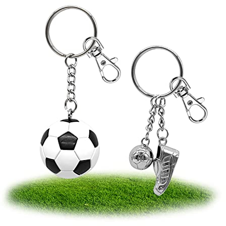Mini fussball schlüsselanhänger, futball schlüsselanhänger fußball Weiß football schlüsselanhänger Fußball-Anhänger Sport Schlüsselanhänger für Kinder Partytüten Füllstoffe Fußball Geschenke(2 Stück)