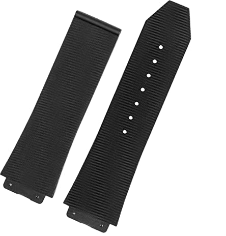 CZKE Uhrenarmband für HUBLOT Big BANG Silikon, 26 x 19 mm, 25 x 17 mm, wasserdicht, Gummi-Uhrenarmband (Farbe: Schwarz, Keine Schnalle, Größe: 26-19 mm)