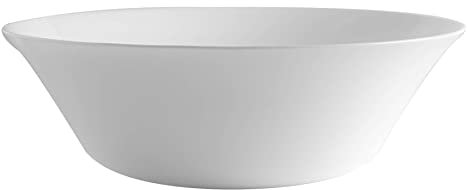 Bormioli Rocco White Moon Glass Serving Bowl - Heavy Duty Tempered Glass Dining Dinnerware - 27cm