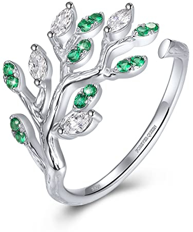 FOREVER QUEEN Damen Ringe Einstellbare Familie Baum des Lebens Ringe Silber 925