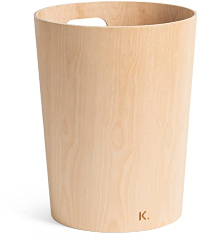 Kazai. Echtholz Papierkorb Börje | Moderner Holz Mülleimer für Büro, Kinderzimmer, Schlafzimmer u.m. | Birke
