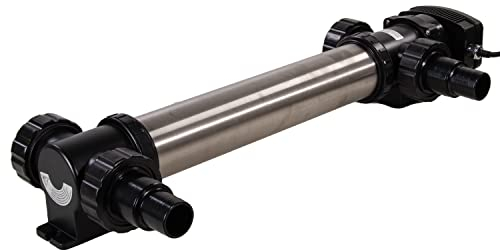 AquaForte SUV-772 RVS UV-C, PL 2x36W, Länge 1030 mm, Max. Teichgröße 90 m3, empfohlener Durchfluss 8 m3⁄h, Max. Druck 1,0 bar, Inklusive 4 Schlauchnippel 38/50 mm, 4 x 2 A.G. Anschlüsse