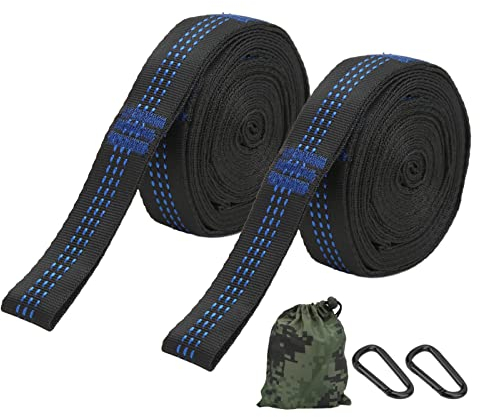 Pilipane Hammock Tree Straps (Set of 2) with 2 Heavy Duty Safety Lock Carabiners, Hanging Straps for Hammock, Swing Sets, Maximum Weight Recommendation: 250 lbs
