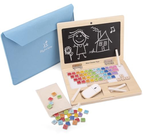 New Classic Toys 18270 Tafel aus Holz Mein erster Laptop