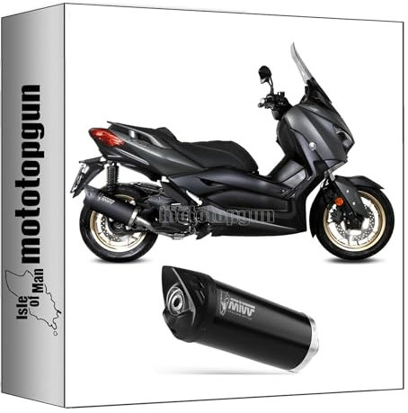 mivv ligne complete racing nocat mover acier noir compatible avec yamaha x-max 125 2021 2022 mototopgun