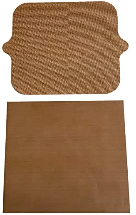 NoStik Air Fryer Liners Reusable : 33-40cm - Cut to Size : Mesh : Rectangle : Set of 2, Brown