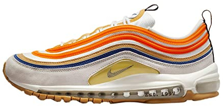 NIKE Air Max 97 Men's Fashion Trainers Sneakers Shoes DV2619 (Summit White/Safety Orange/Lemon Wash/Black 100), 9 UK