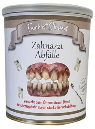 Zahnarzt Abfälle aus der Dose, Scherzartikel, Lustige Geschenkidee, Party-Brüller, Spaßgeschenk, Halloween, Geburtstagsgeschenk von Feinkost Student