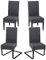 Hopelit Stuhlhussen 4er Set, Stuhlhussen Schwingstühle Abnehmbarer Waschbarer Spandex, Universale Stretch Stuhlbezug Hussen für Esszimmer, Hotel, Küche, Hochzeitsdeko, Dunkelgrau