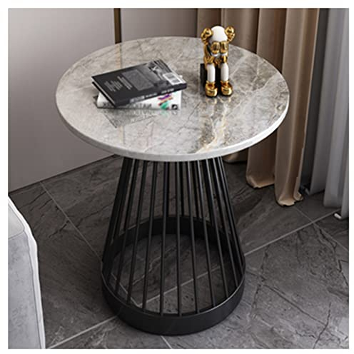 GLTZEN Beistelltisch Rock Table End Table, runder Couchtisch mit Tischgestell aus Edelstahl, für Wohnzimmer, Lounges, Arbeitszimmer usw