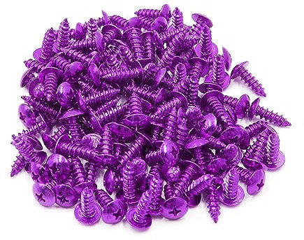 120pcs Lila Metall Motorrad Runde Kreuz Kopf Selbstschneidende Schrauben Stoßstange Schrauben Universal Ersatz 1996-2023