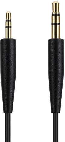 Alphatec QC25 QC35 QC45 OE2 Cable de audio de repuesto, compatible con auriculares Bose, cable de conector estéreo macho de 3.5 mm a 2.5 mm, 5 pies, sin micrófono en línea/control remoto, negro