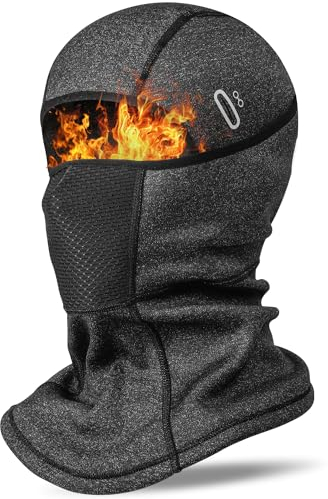 Victgoal Sturmhaube Winter Skimaske für Herren Damen, Thermofleece Gesichtshaube Balaclava für Outdoorsports Fahrrad Motorrad Snowboard Ski Radfahren Reflektierend Sturmmaske (Grau)
