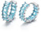 Mesovor Silberne Creolen Ohrringe mit Zirkonia für Damen und Mädchen, Versilberte Huggie Ohrringe, Schmuck für Party, Abschlussball (Blau)