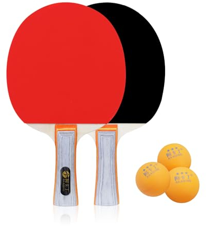 Ping Pong Paddles Set - Portable Table Tennis Racket Set With 2 Bats, 3 Balls for Beginners Indoor Outdoor