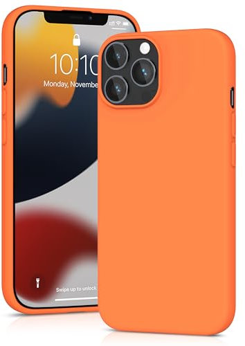 YATWIN Silicone Case for iPhone 12 Pro Max, Soft-Touch, Shockproof, DustProof, Antiskid Full Body Armour Phone Cover for Apple iPhone 12 Pro Max - Orange