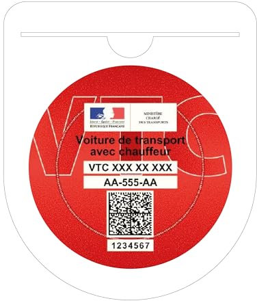 HADEXIA Porte Vignette Macaron VTC Pare Brise | Étui Pochette Adhésive Autocollant Sticker Blanc