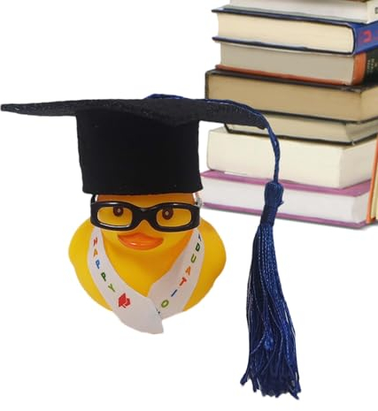 Lustige Akademiker Badeente - Quietscheentchen Mit Doktorhut -Quietscheente Badeente - Geschenk Bei Prüfungen Abschlussfeier Uni Universität Hochschule Mehrfarbig