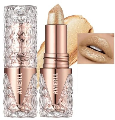 Rossetto rosa scintillante per donna Balsamo labbra glitterato colorato e idratante, Lucidalabbra perlato impermeabile a lunga durata Finitura lucida, formula cremosa, texture leggera 01