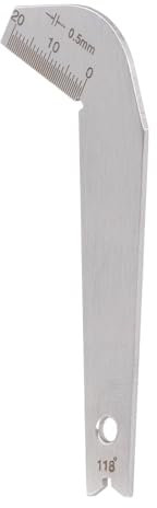 Jauge de Foret, Guide d'angle d'affûtage, Jauge d'affûtage de Foret, Guide de Foret d'angle en Acier Inoxydable, Outil d'affûtage de Foret d'angle de 118 Degrés pour
