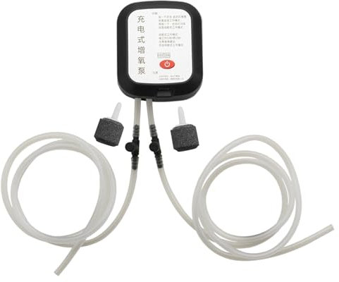 Aquarium Air Pump | Rechargeable USB Oxygen Pump for Fish Tank | Freshwater and Saltwater Low Noise Air Pump with Long Battery Life for Fish Transportation, Aquarium