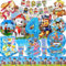 HTTMTTS 100 Stücke für Paw Dog Patrol Deko 4 Jahre,Dog Geburtstag Party,Paw Dog Patrol Thema,Geschirr,Tischdecke,Banner,Ballon,Hintergrund,Papierserviette(Mädchen Junge Party Deco 4 Jahre)