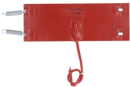 Silikon Heizmatte 80 W Motorölbehälter Heizkissen Wasserdichte Isolierung Dieselfilter Heizung Heizungszubehör für Automaschinen 250 mm x 90 mm (DC24V)