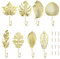 Chostky 8 ganci decorativi da parete, con foglie dorate, appendini da parete, pianta moderna, cappello, asciugamani, portachiavi per casa, camera da letto, bagno, cucina, ufficio, ingresso, soggiorno