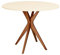 Ragaba Jubi Table à Manger Ronde 80cm Chêne Blanc Craie