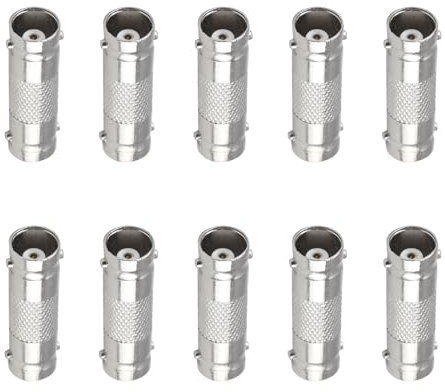 brileze 10 Pcs BNC Female to Female Coupler Connector Adapter BNC in Line Adaptor Socket for Cctv Security Camera Video Sdi/Bnc Cable Joining Extension Straight Connector Adaptor, Silver