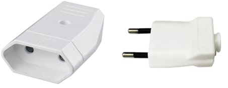 Prises allemandes mâles et femelles, 10 A, idéales pour des connexions électriques sûres et fiables. Design élégant en blanc, n'importe quel environnement. Qualité garantie.