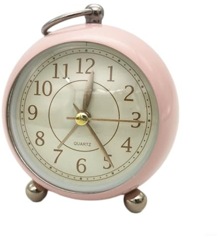 Advokingtap Stille Nachttisch-Wecker, Retro-Wecker, schlicht, laut, Vintage-Wecker mit Nachtlicht zur Dekoration von Schlafzimmer, Badezimmer, Nachttisch (Rosa)