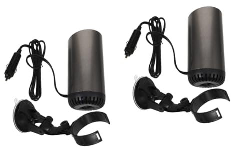 Gatuida 2pezzi Riscaldatore Portatile Per Auto Con Supporto Demistificatore Vettura Lega Riscaldamento Veloce e Efficiente Per Viaggi e Inverno