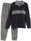 Viterbo Biancheria Pigiama Uomo Invernale in Morbido Micro Pile LMW00096 (Grigio Melmedio/Nero, L)