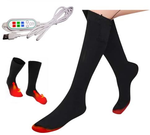 Beheizbare Socken für Männer und Frauen, elektrische Heizsocken mit wiederaufladbarem Akku, warme Wintersocken, Fußwärmer für Wärmer