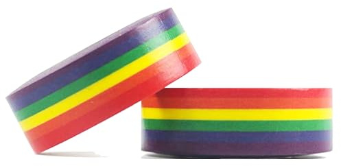 YINSHIU Nastro adesivo Washi arcobaleno, nastro coprente colorato, 1 pezzo