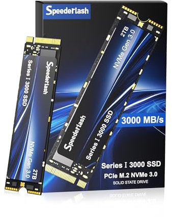 Speederlash SSD NVMe M.2 PCIe3.0 da 2 TB, unità a stato solido interna Gen3x4 M.2 2280, fino a 3100 MB/s, NAND 3D Cache SLC, per laptop, PC desktop
