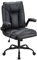 T-THREE.Ergonomic office swivel chair, executive seat with tilt function, PU leather gaming chair, supports up to 150kg(Black)