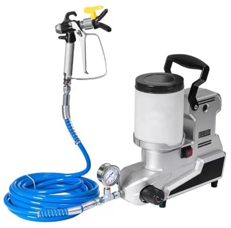 Pulverizador de pintura sin aire de alta presión, pulverizador de pintura de emulsión de 1600 W, pintura de látex a base de agua con manguera de 16.4 pies para operaciones de pulverización, interiores